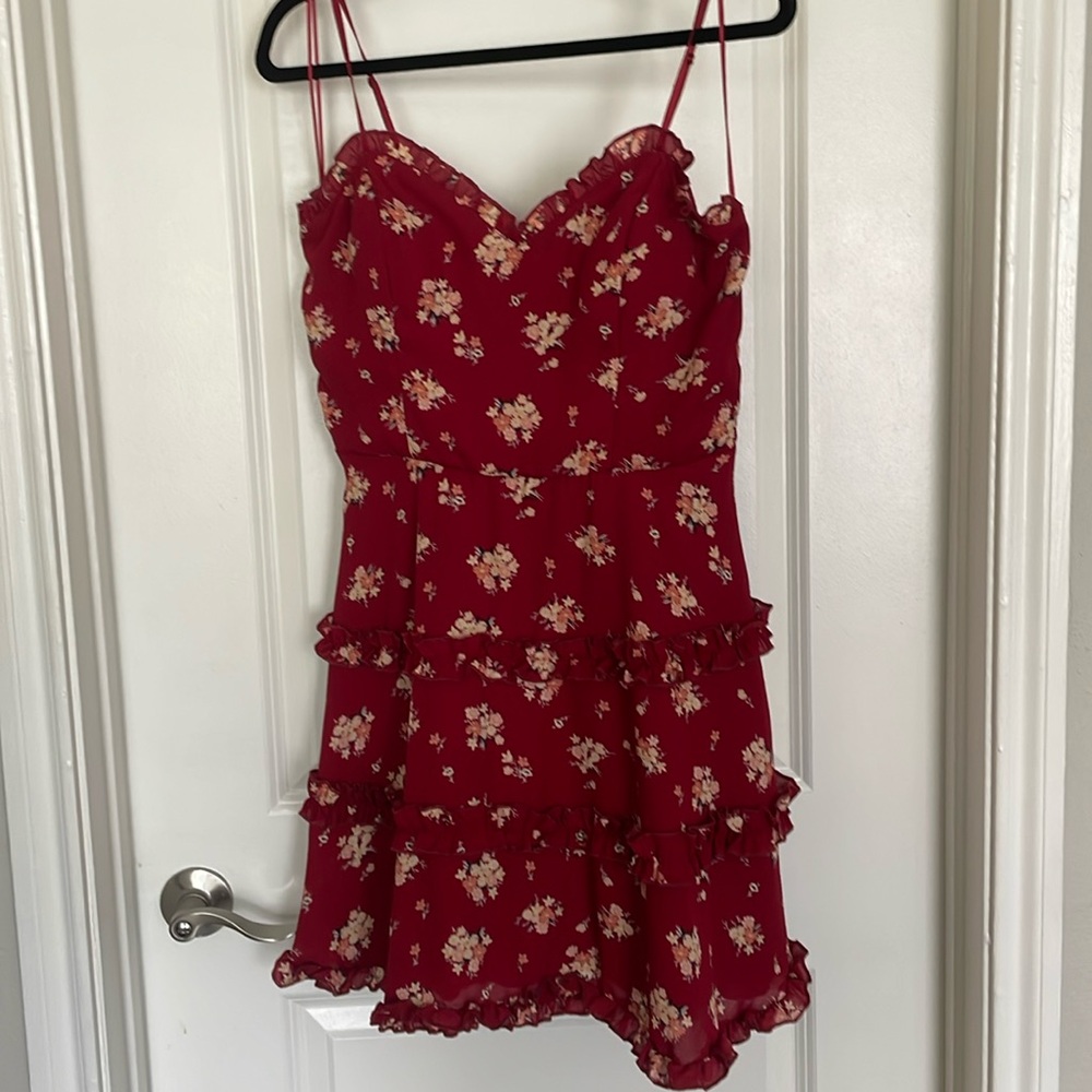 Burgundy floral sundress